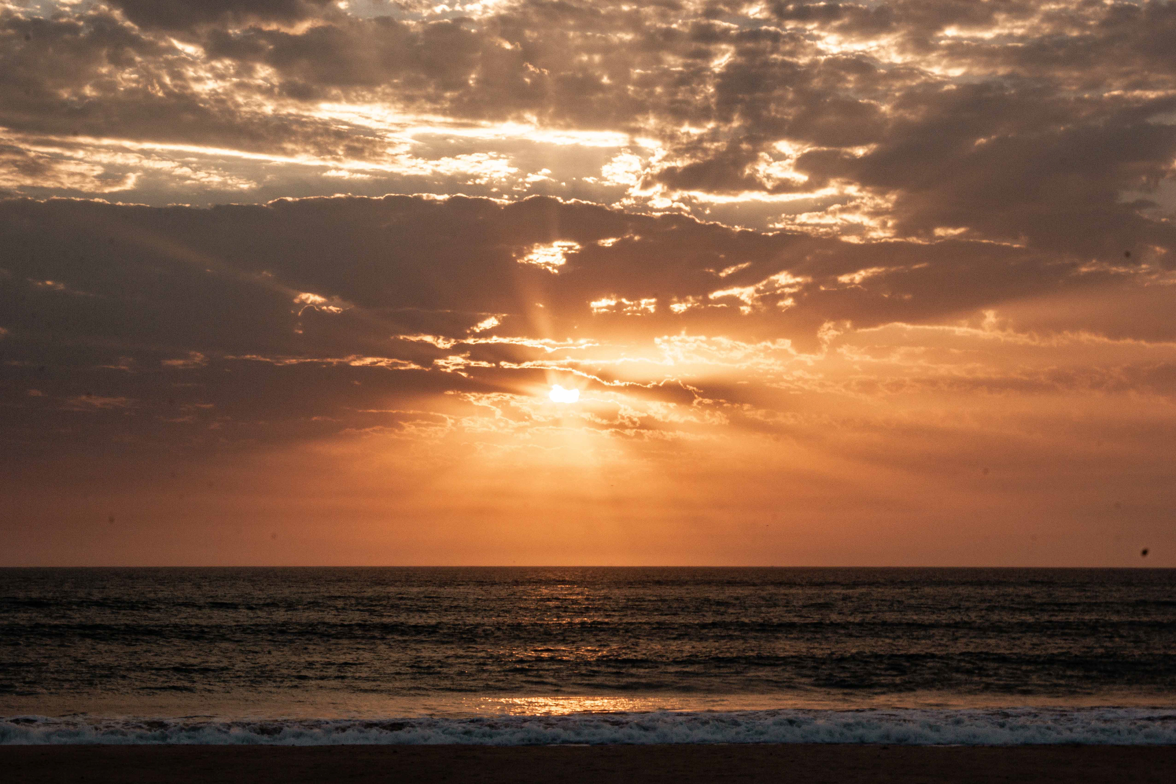 Sonnenuntergang irgendwo zwischen Dakar und Agadir.