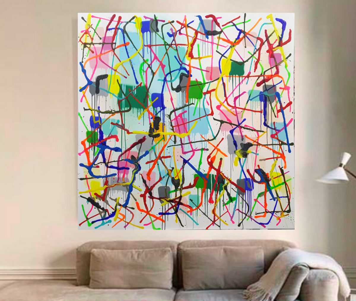 Reprise P 210725 - 150x150cm Acrylique sur toile