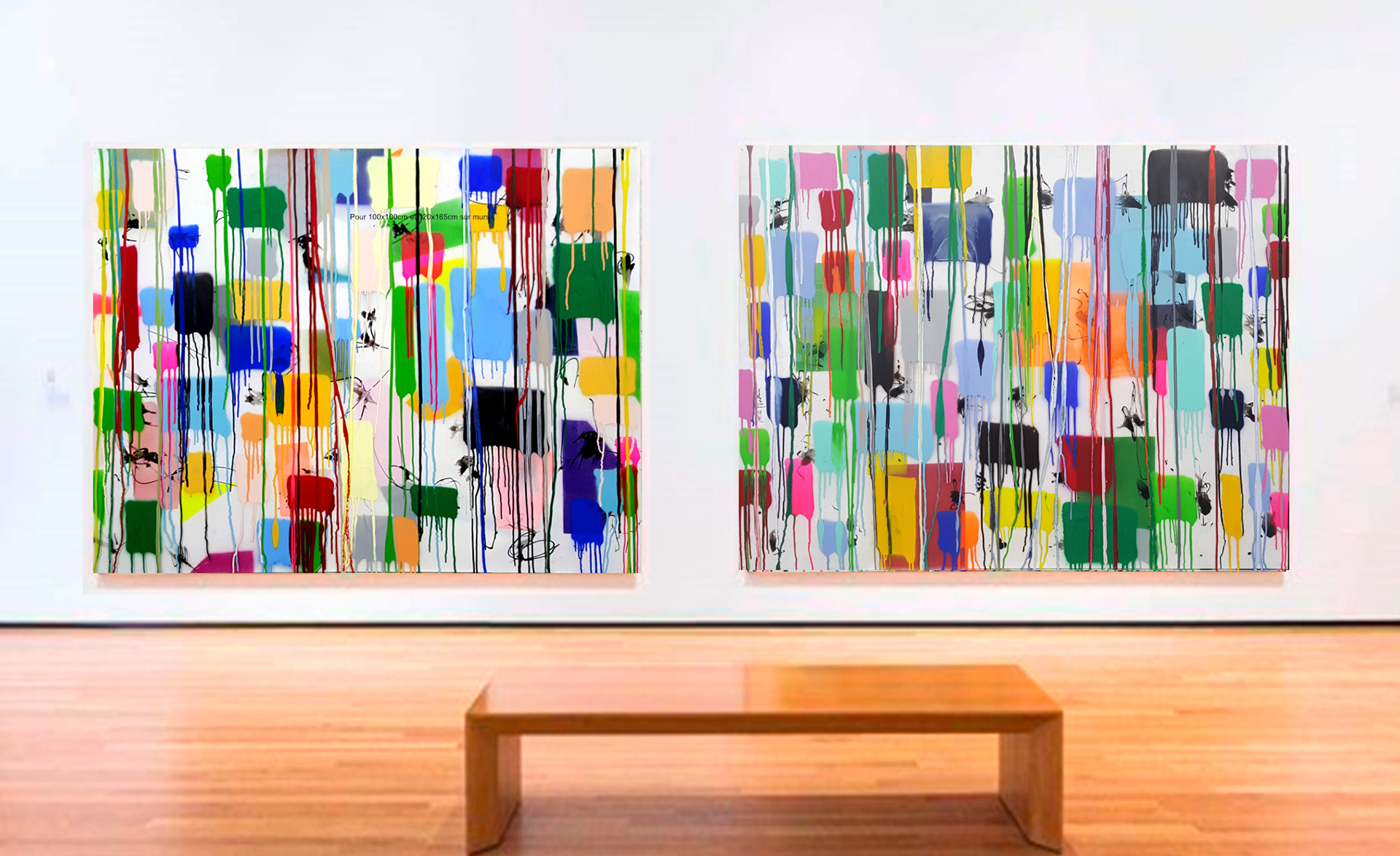 Peinture 211012 et 211018 - 114x146cm/44,8’x57,5' - Technique mixte