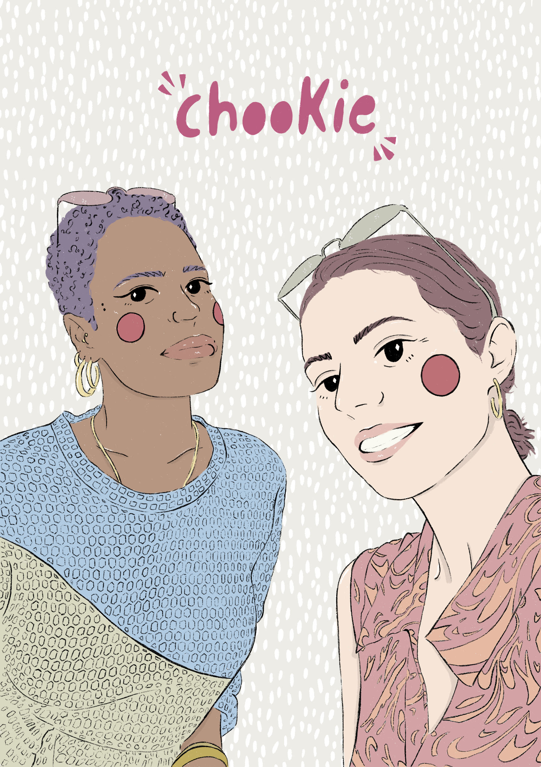 Digital illustration. Portrait drawing from a photo with text.