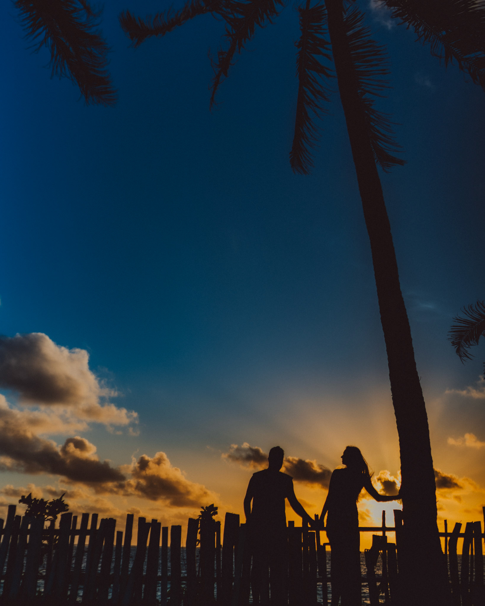 Candid and chill travel couple photos of Sebastia and Maria in General Luna, Siargao Island: sunrise session