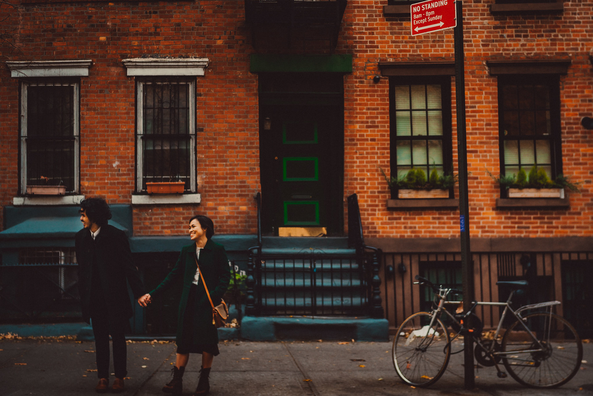 Brick houses in Greenwich Village, from AC &amp; Winona's casual and chill engagement shoot in Manhattan, New York City, USA, December 2017, Leica M.