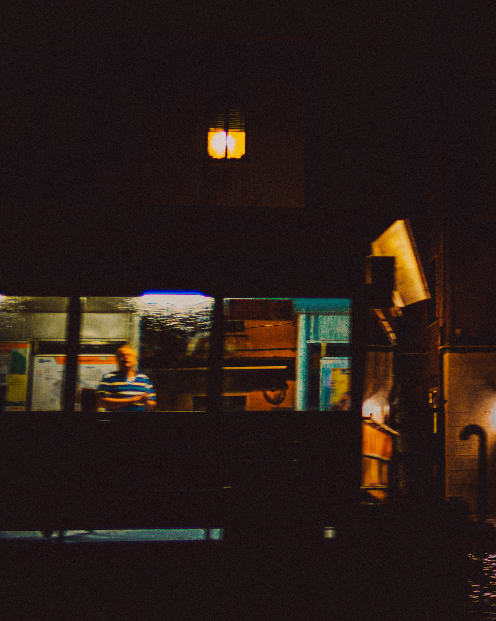 Scenes from a late night water taxi station ride, Venice, Italy, July 2015, Leica M.