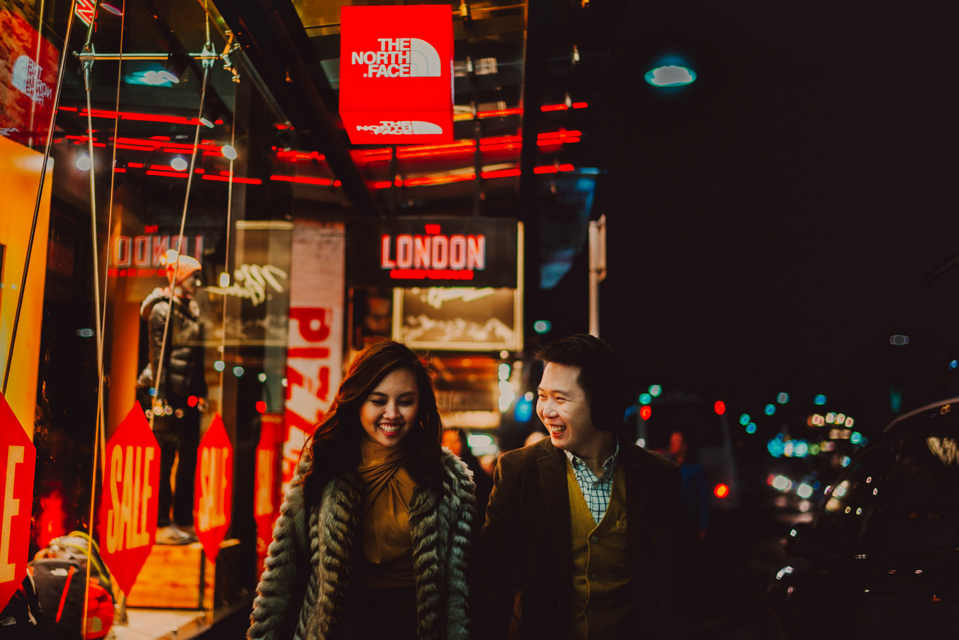 Candid pre-wedding and engagement portraits in downtown Queenstown, Otago, New Zealand, June 2017, Sony A7RII.