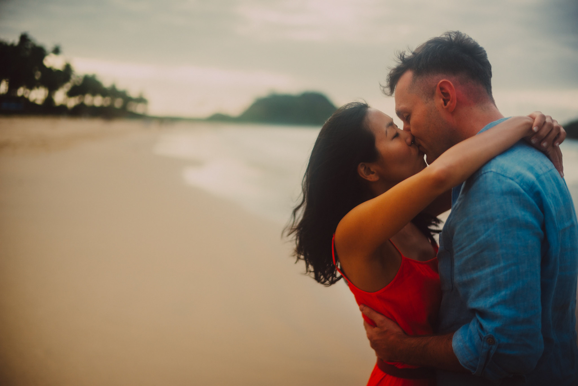 Engagement portraits in Nacpan Beach, El Nido, Palawan, Philippines, Southeast Asia, January 2017, Leica M