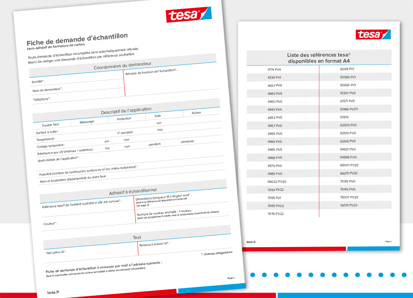 Formulaire interactif Société "Tesa"