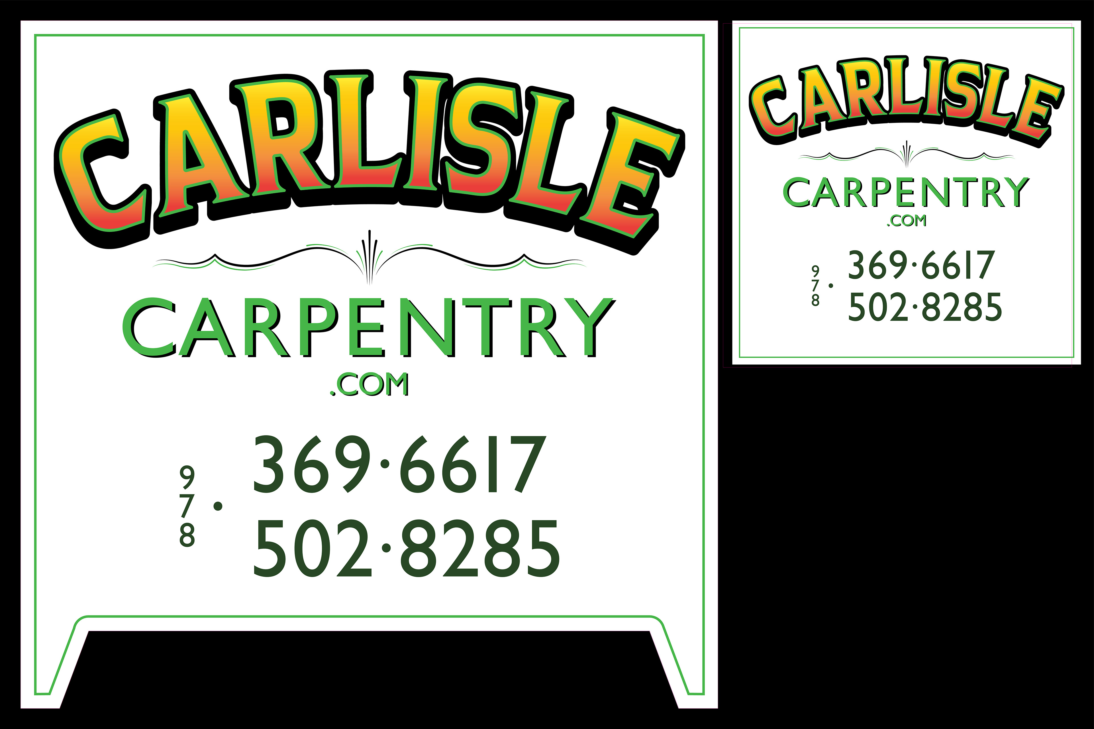 Final design for A-frame construction site sign