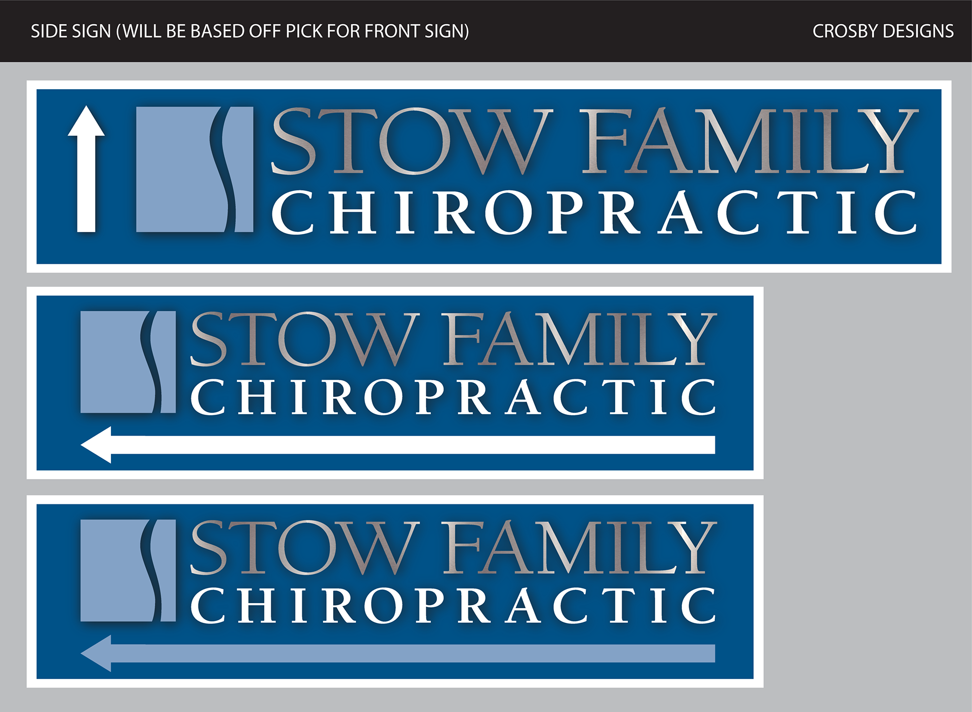 Side of plaza sign design options (blue)