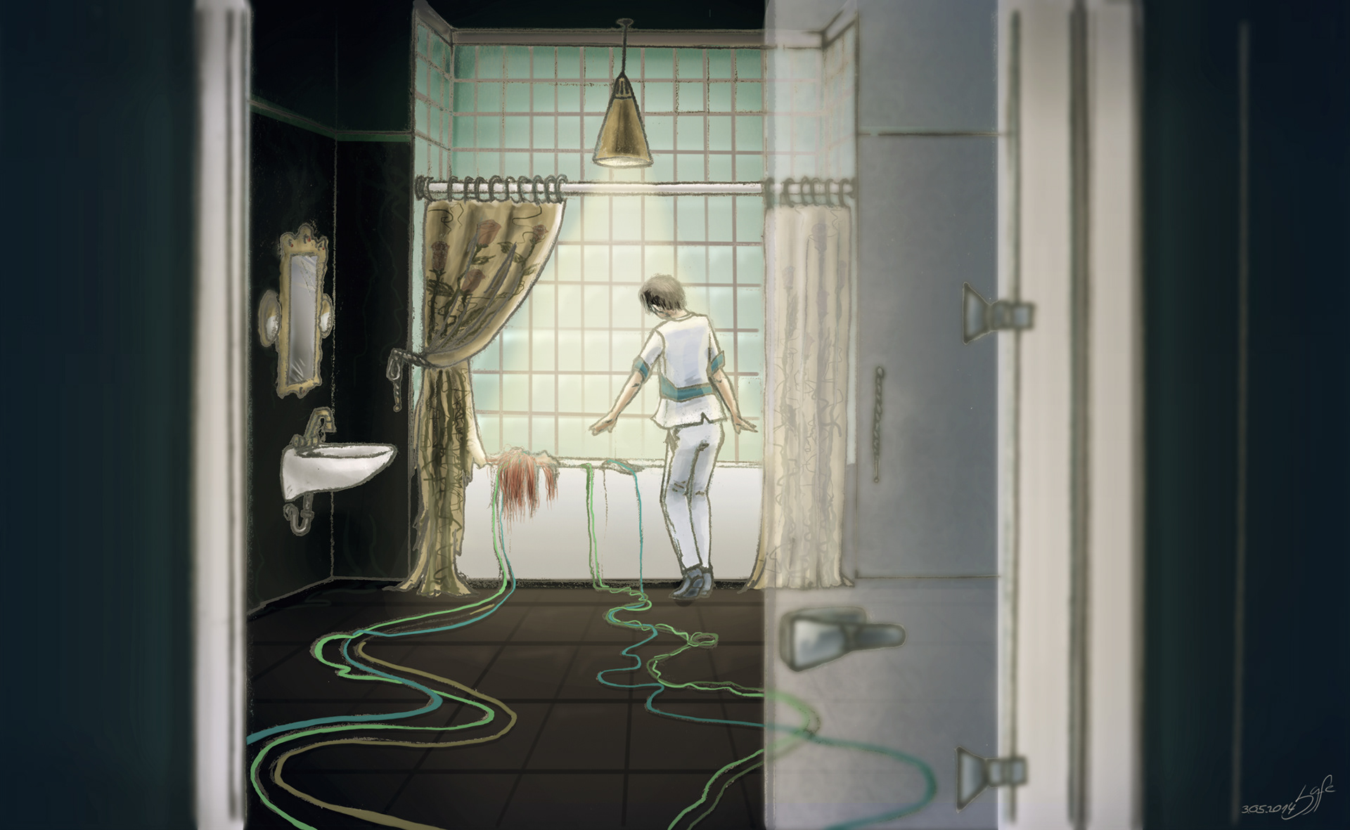"Das Badezimmer" (2014) Illustration: Vivien L. Frischkemuth