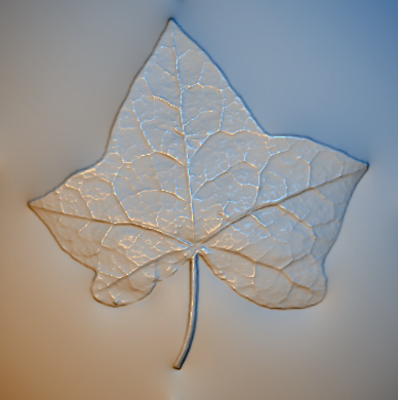 Normal + specularity mapped ivy leaf