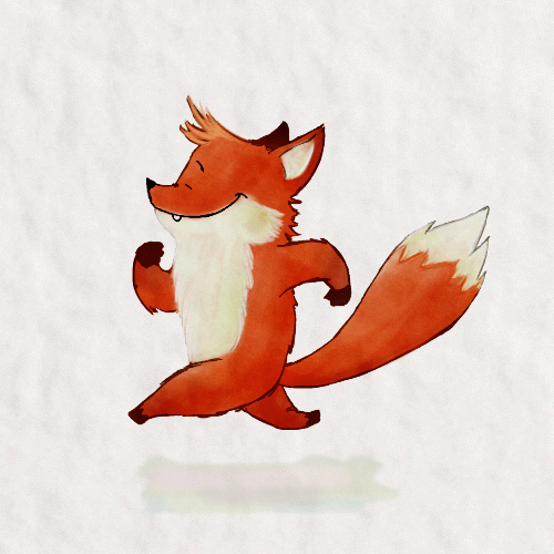 cartoon fox running