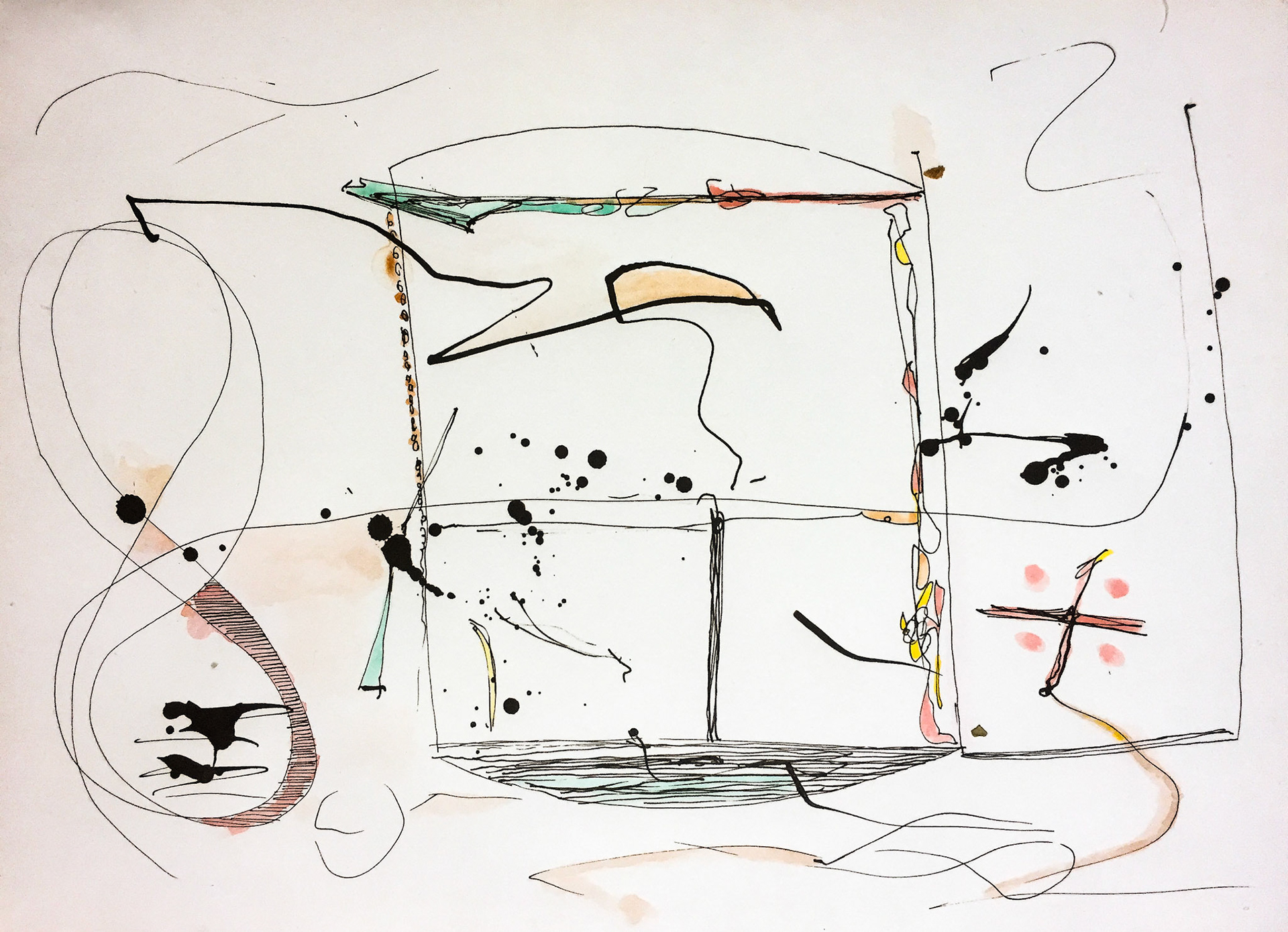 "perpetuum mobile" 2017. Indian ink on paper.