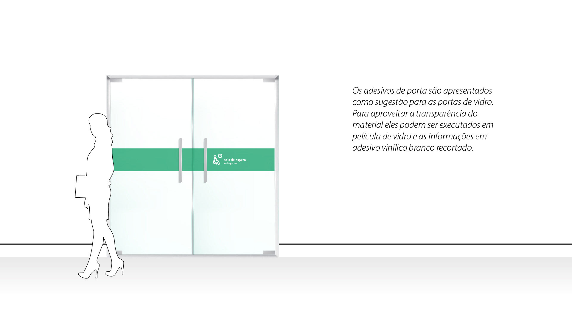 Sinalização nais unimed adesivos de porta