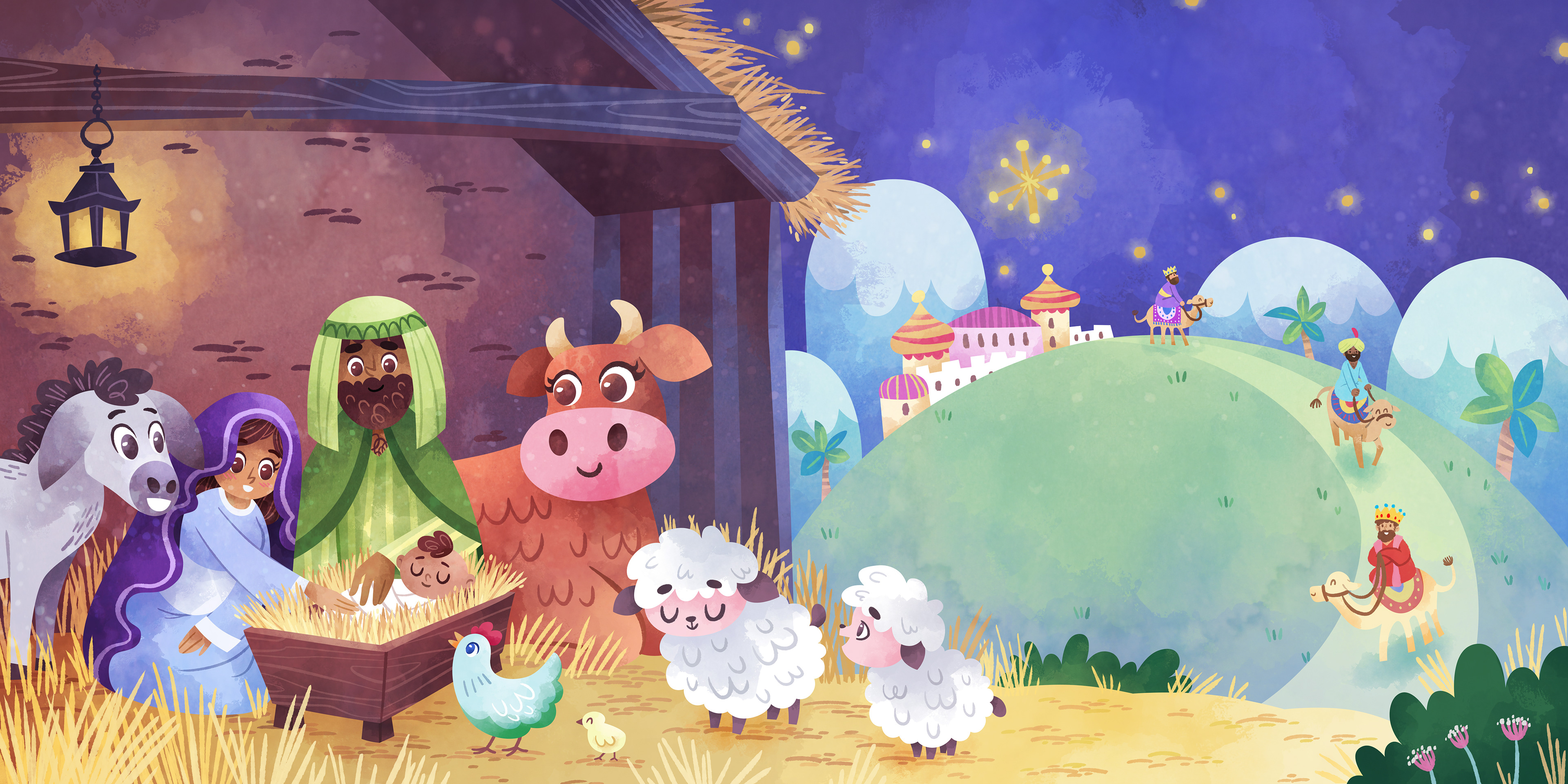 Nativity scene, personal illustration 2019