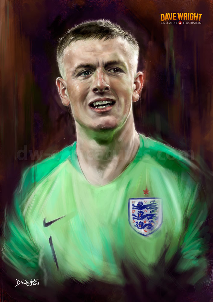 Dave Wright Caricature and Illustration - Jordan Pickford portrait