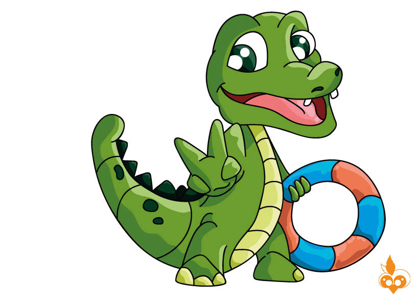 Mascotte croco Piscine la Vague