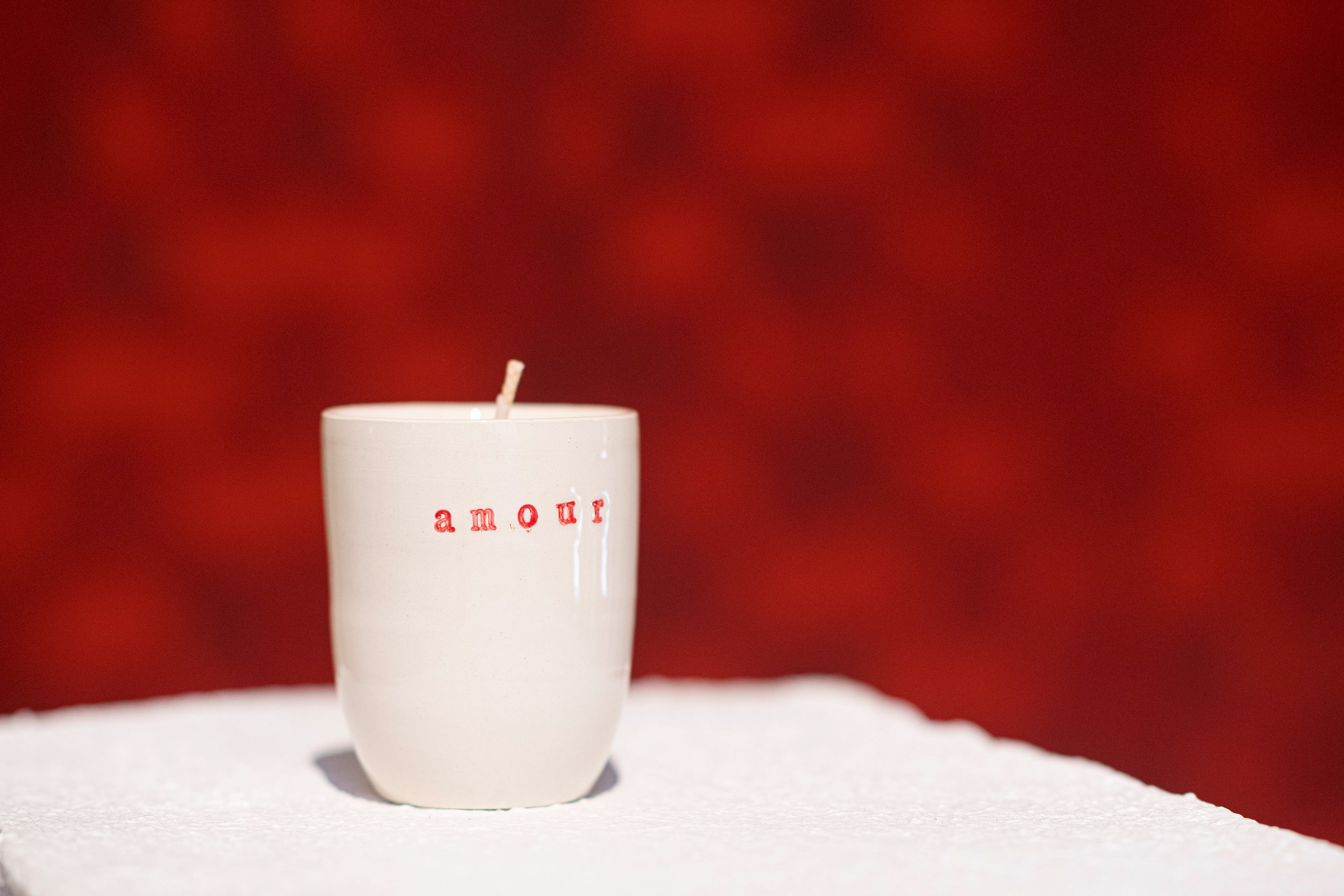 Bougie message en porcelaine - 30€