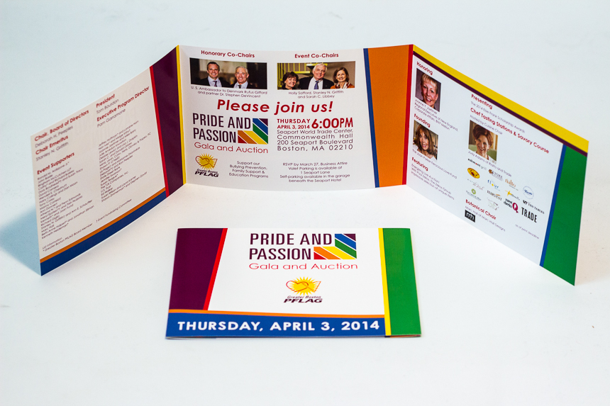Greater Boston PFLAG Pride and Passion event material