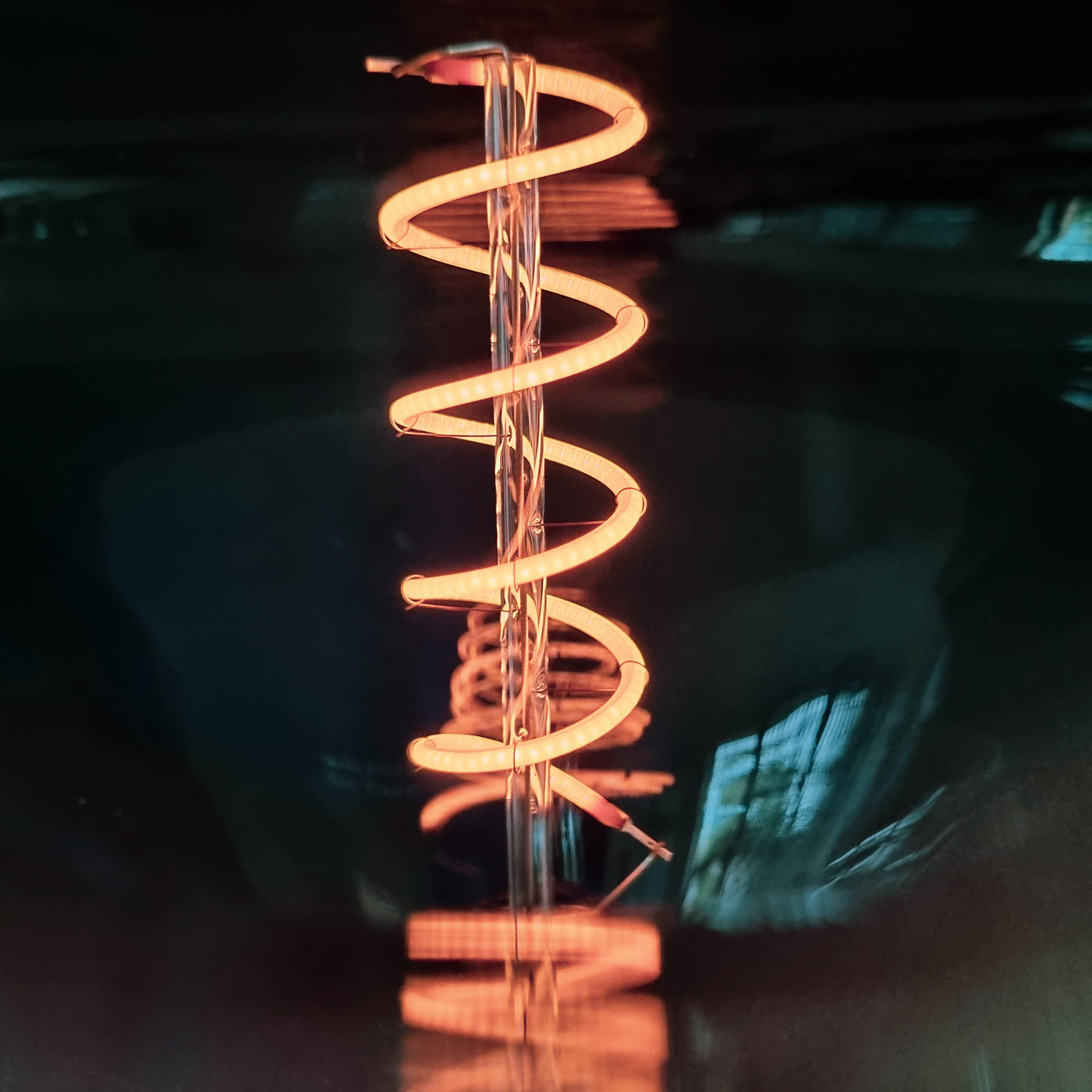 Spiral filament producing a lovely warm glow