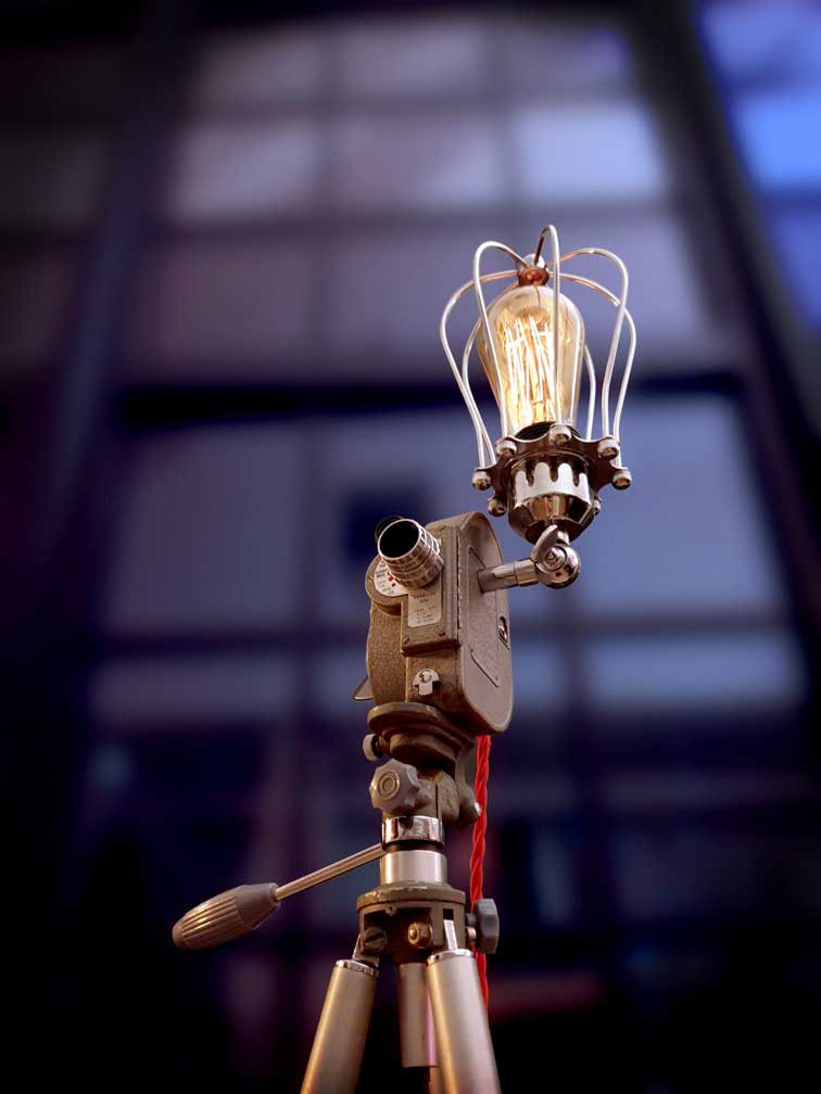 Vintage Edison light with bulb cage