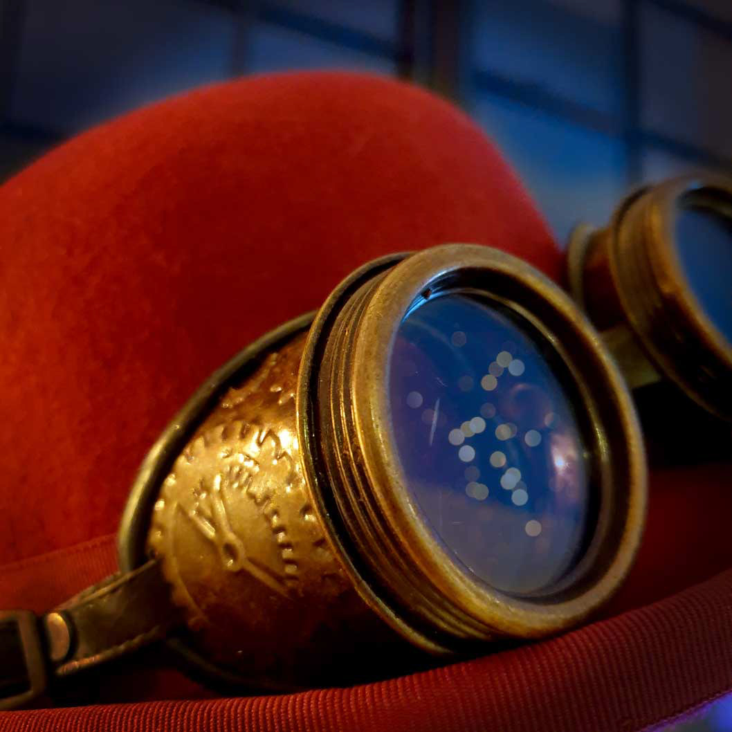 Vintage style steampunk metal goggles