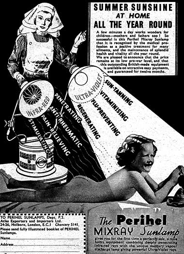 Perihel heat lamp vintage advertisement