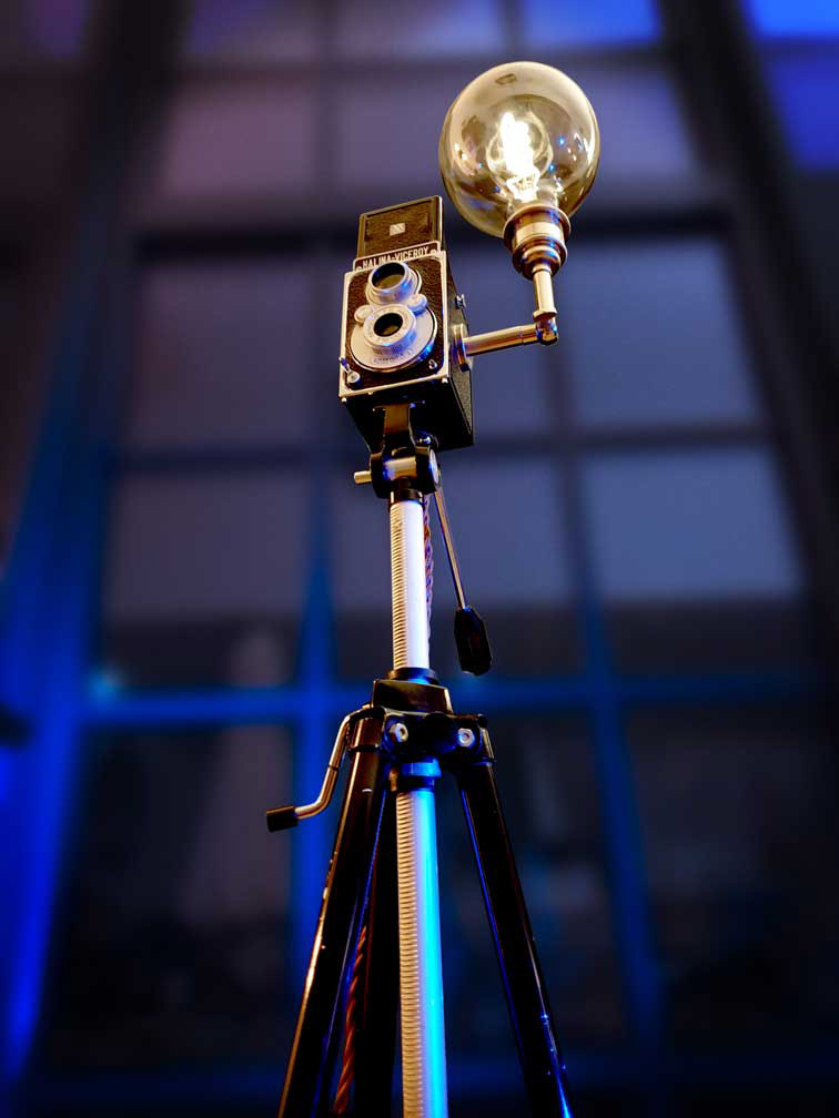 Upcycled Vintage Tripod Lamp