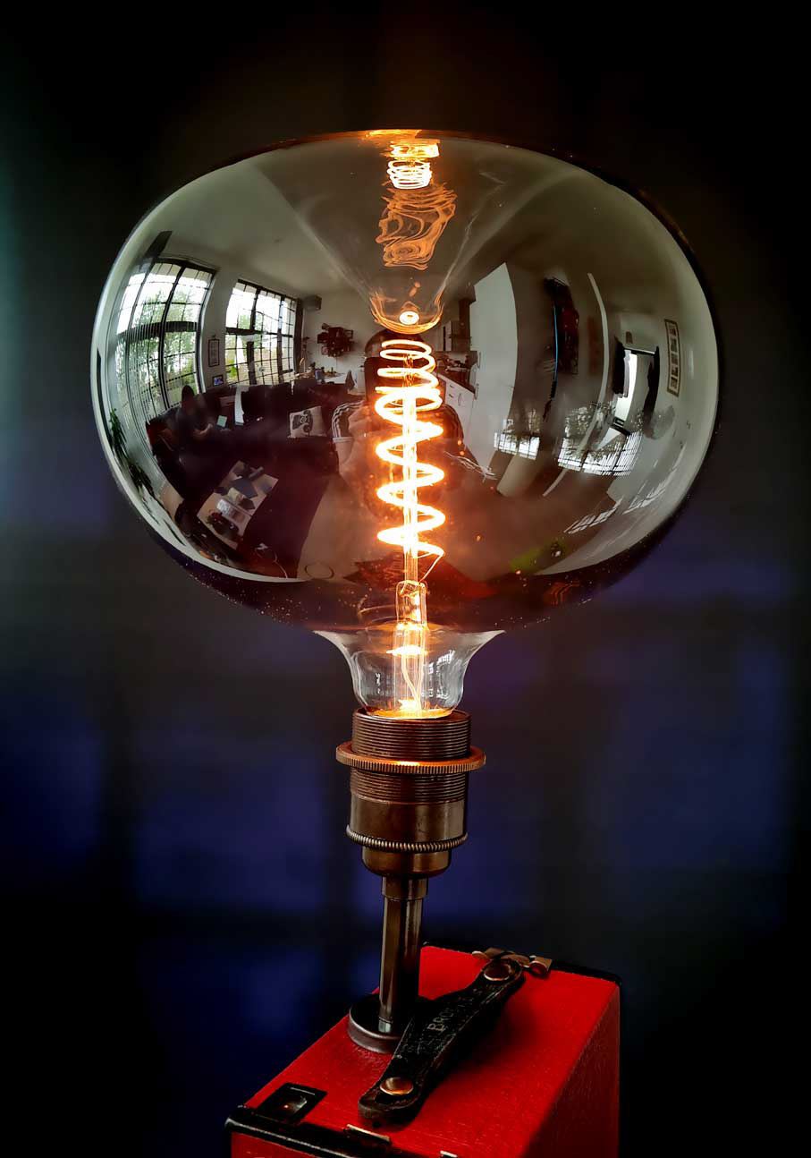 Oversized vintage Edison lught bulb with spiral filament