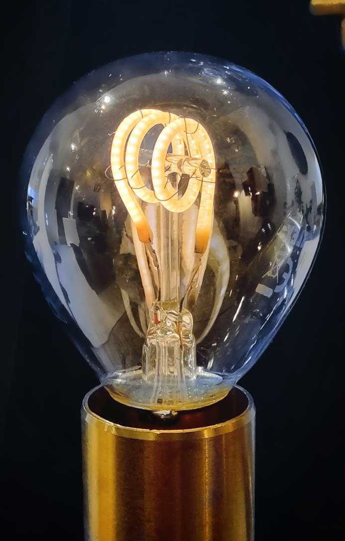 Vintage Edison style light bulb with looped filament