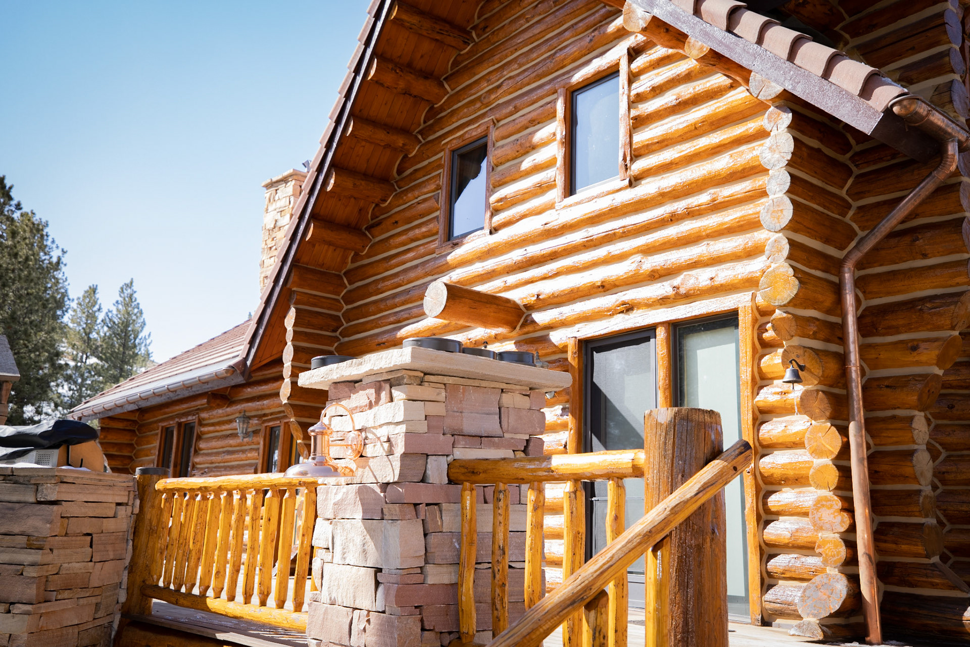 recoat stain log home