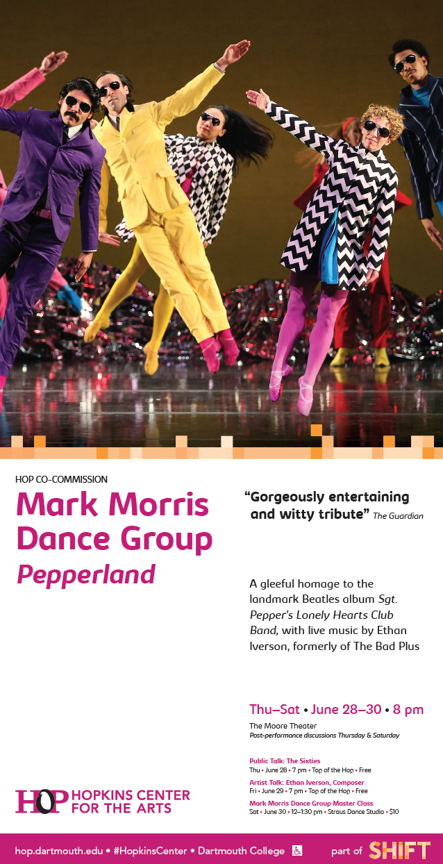 Hopkins Center for the Arts 'Mark Morris Dance Group' kiosk poster