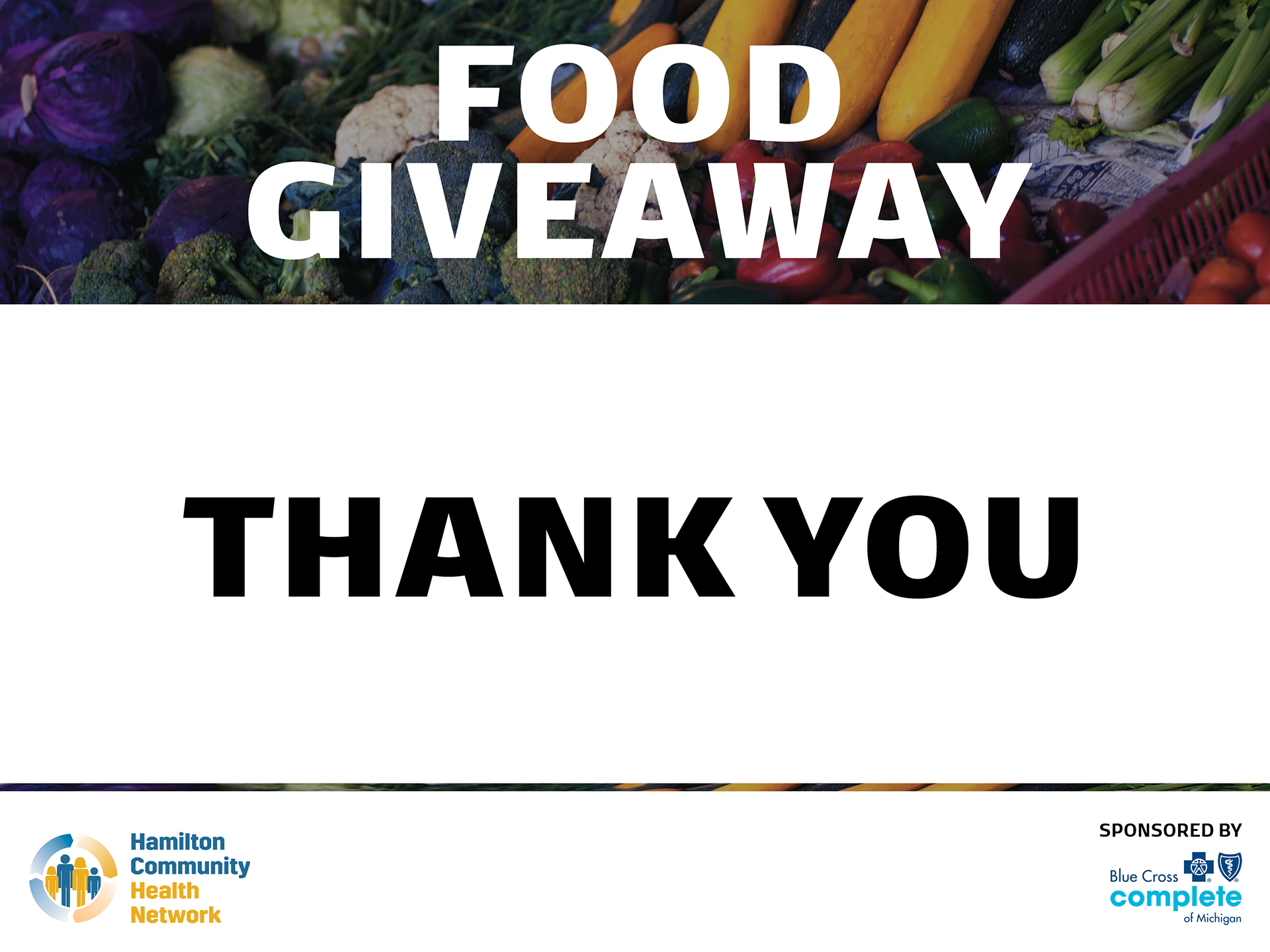 Drive-Thru Food Giveaway signage