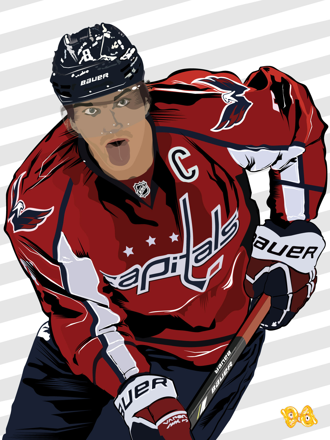Alexander Ovechkin Washington Capitals Hockey Minimalist Vector Athletes  Sports Series Long Sleeve T-Shirt
