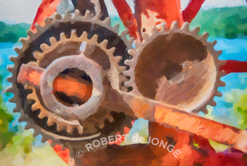 Winch, fisherman, fishery, Edisen, crank, gears, painted