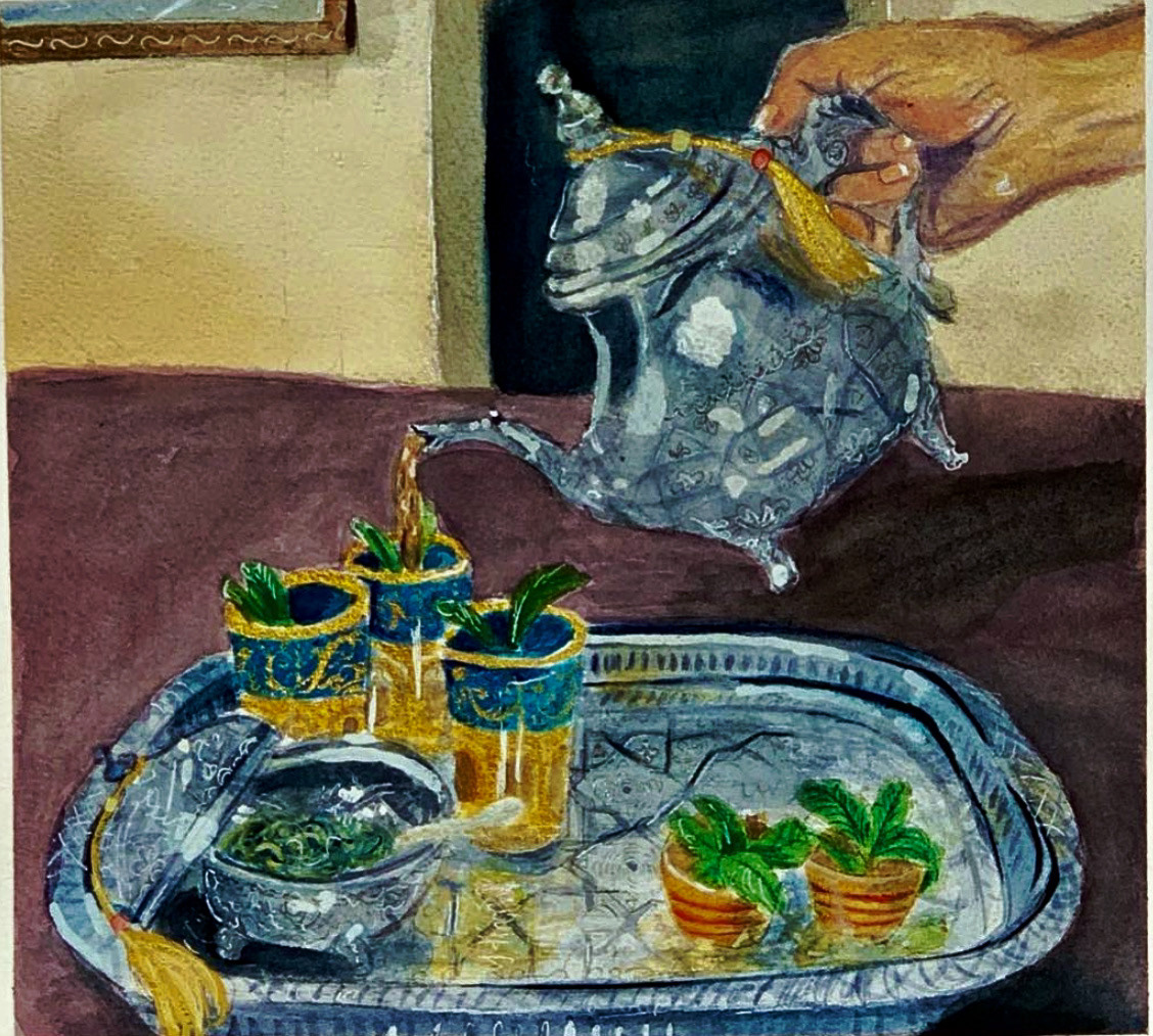 sophia, "tea time / وقت الشاي" (@batphia.art) 2019