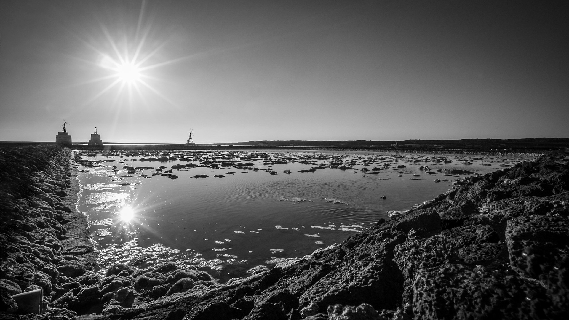 Kurz vor Sonnenuntergang an den Salzbecken der Salinas de Janubio