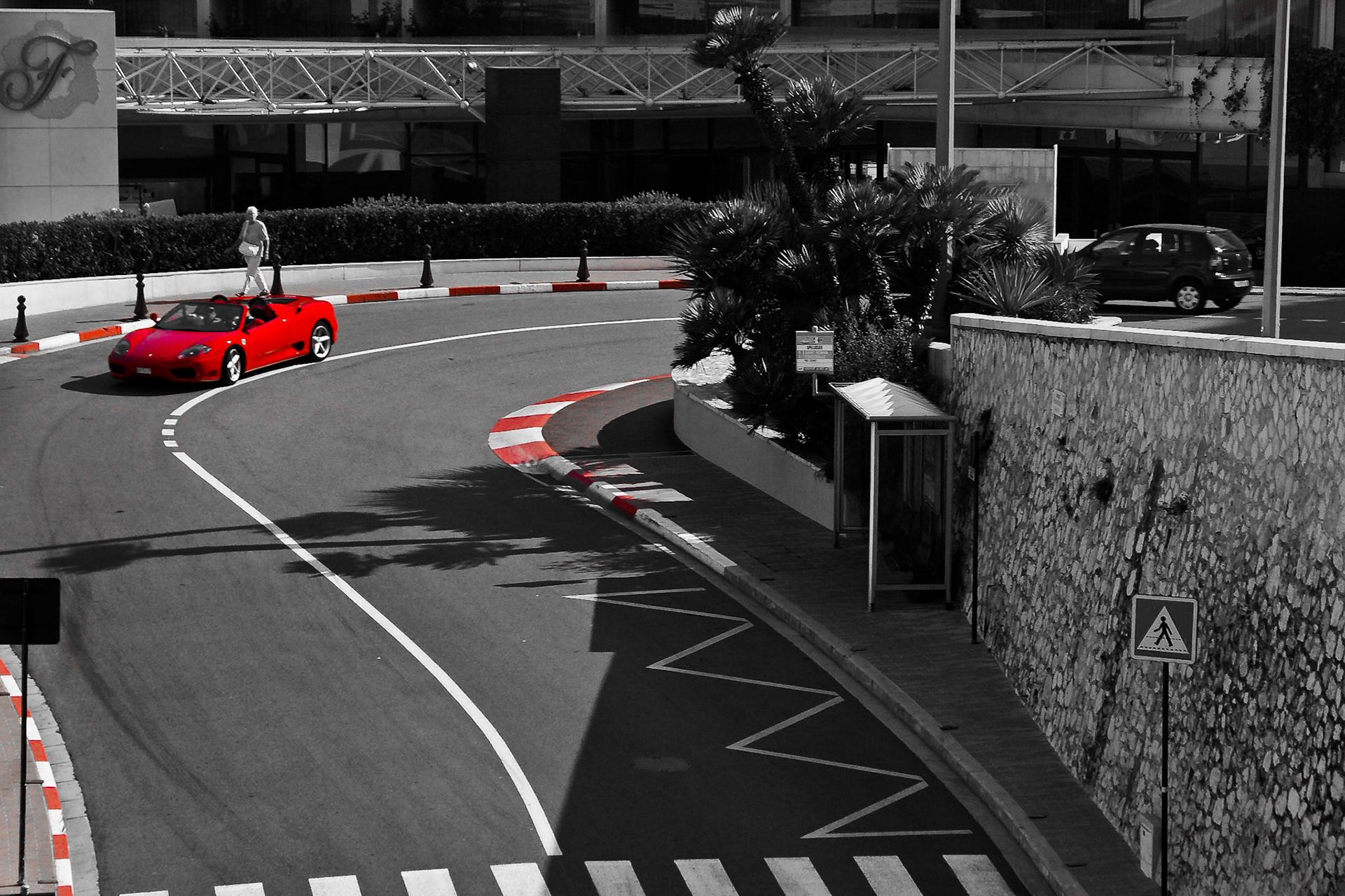 Kehre auf dem bekannten Formel 1 Parcours von Monaco