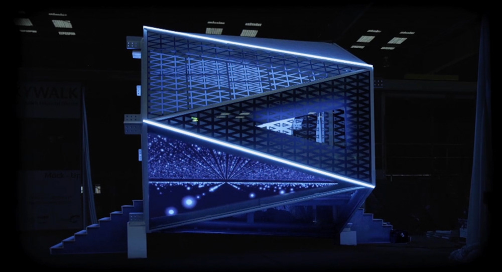 Animation on the module prototype for the Skywalk bridge. (Photo: StandardVision)