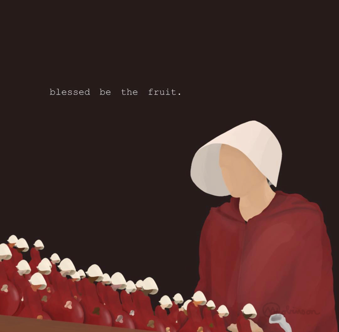 "The Handmaid's Tale" really drew me in, immediately. I was really inspired after I started watching and created this piece.