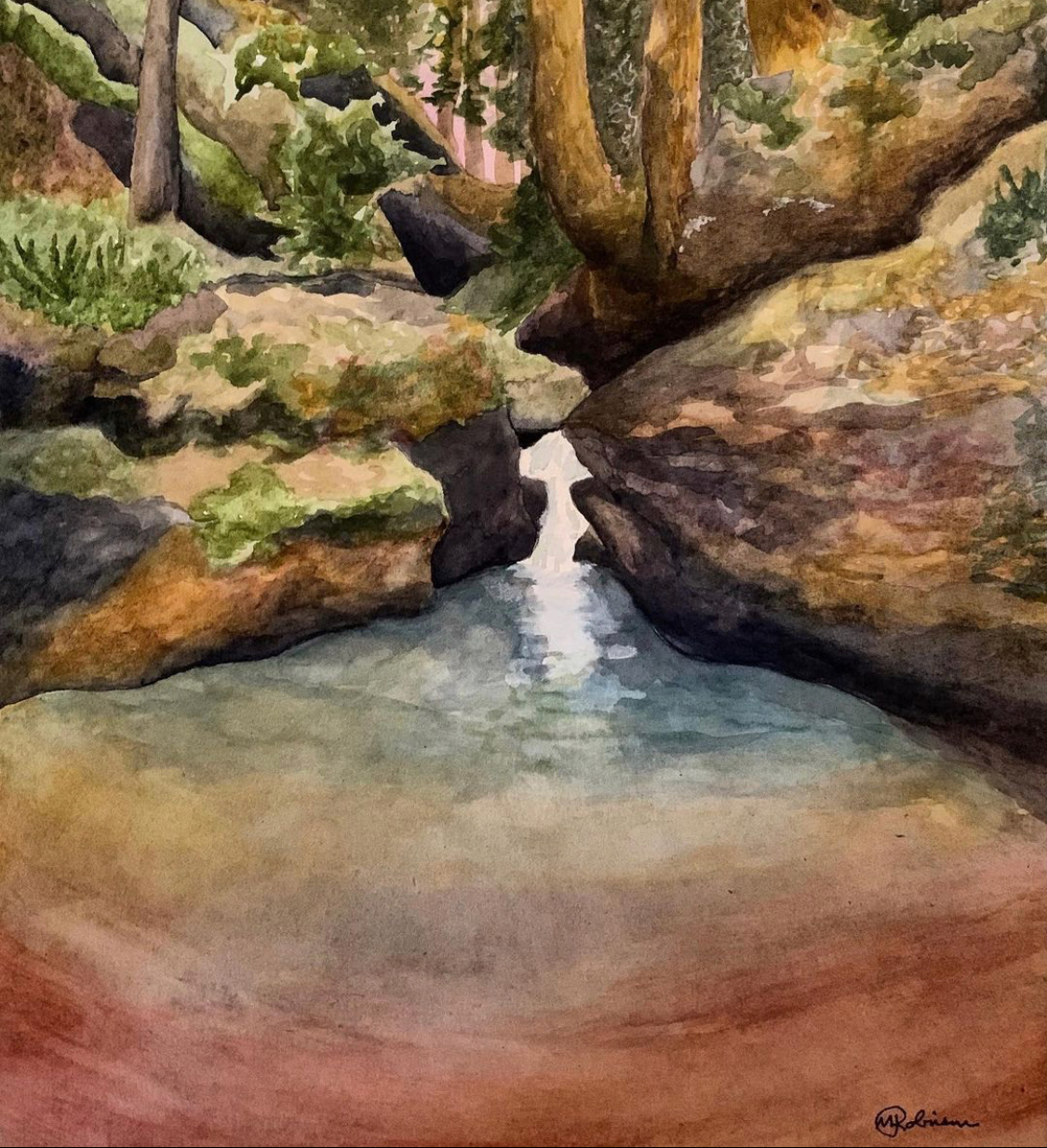 "Swimming" 11 x 14 inches, Watercolor