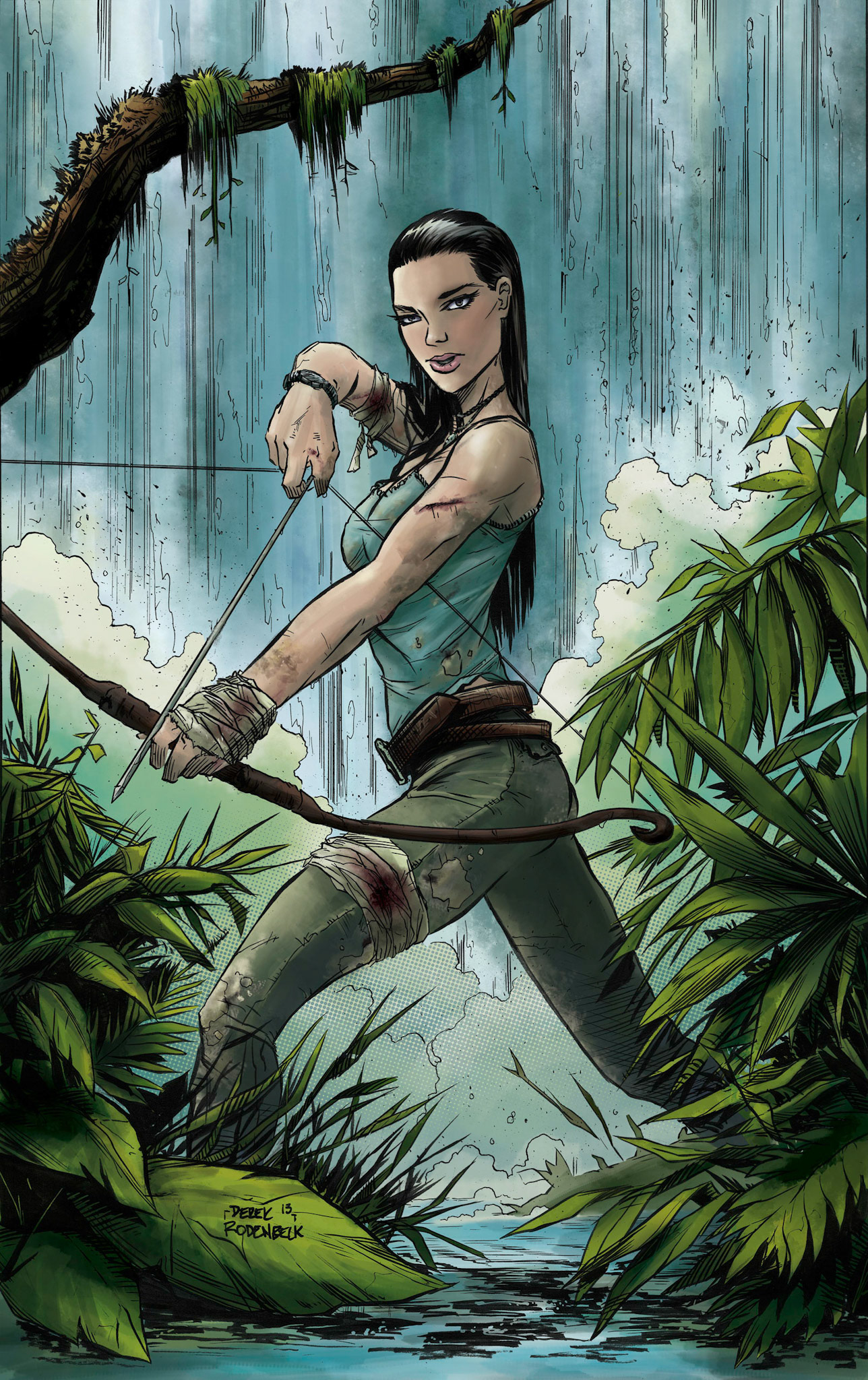 Tomb Raider – Ink and Digital art by Derek Rodenbeck derekro