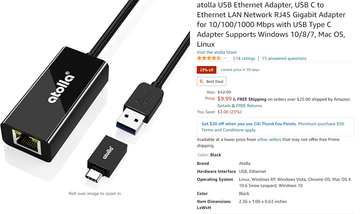 Researched and purchased adapter