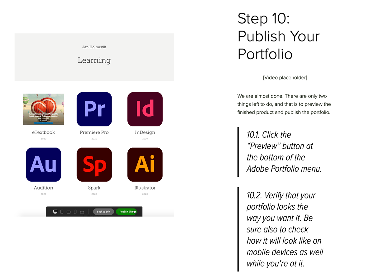 Adobe Creative Cloud Across the Curriculum 9D) Featured Portfolio