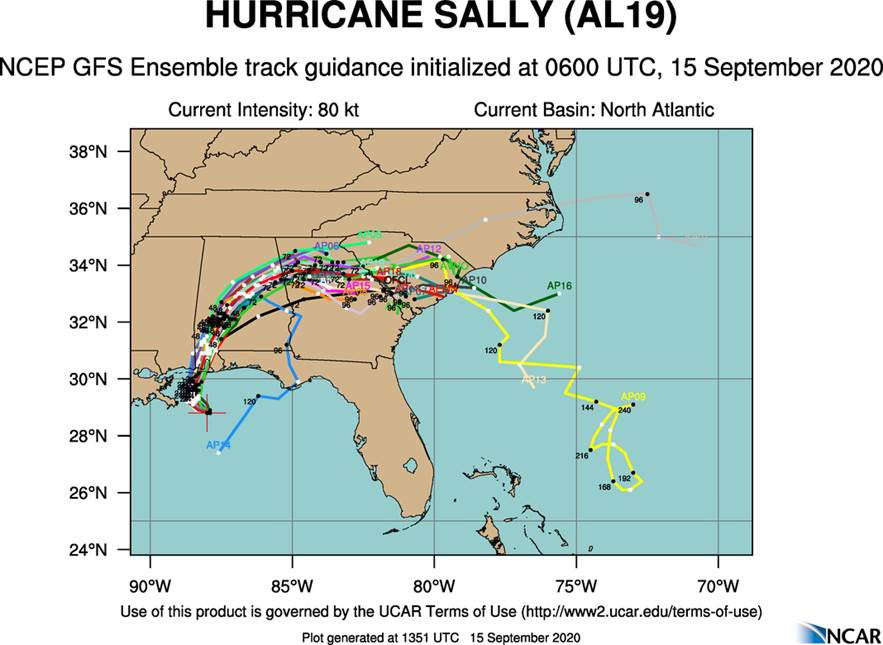 Hurricane Sally NCAR Model Runs 09/15/2020