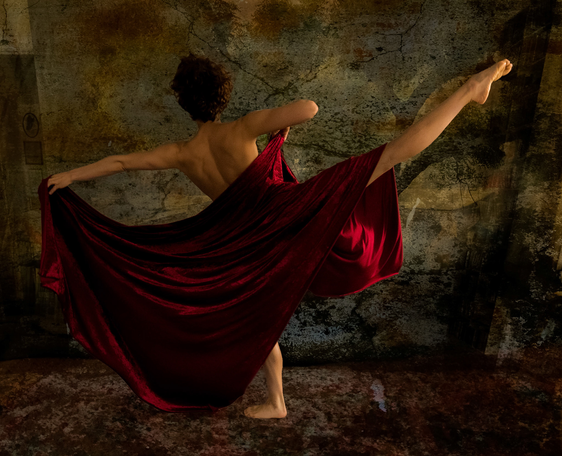 Dancinfg in front of painting