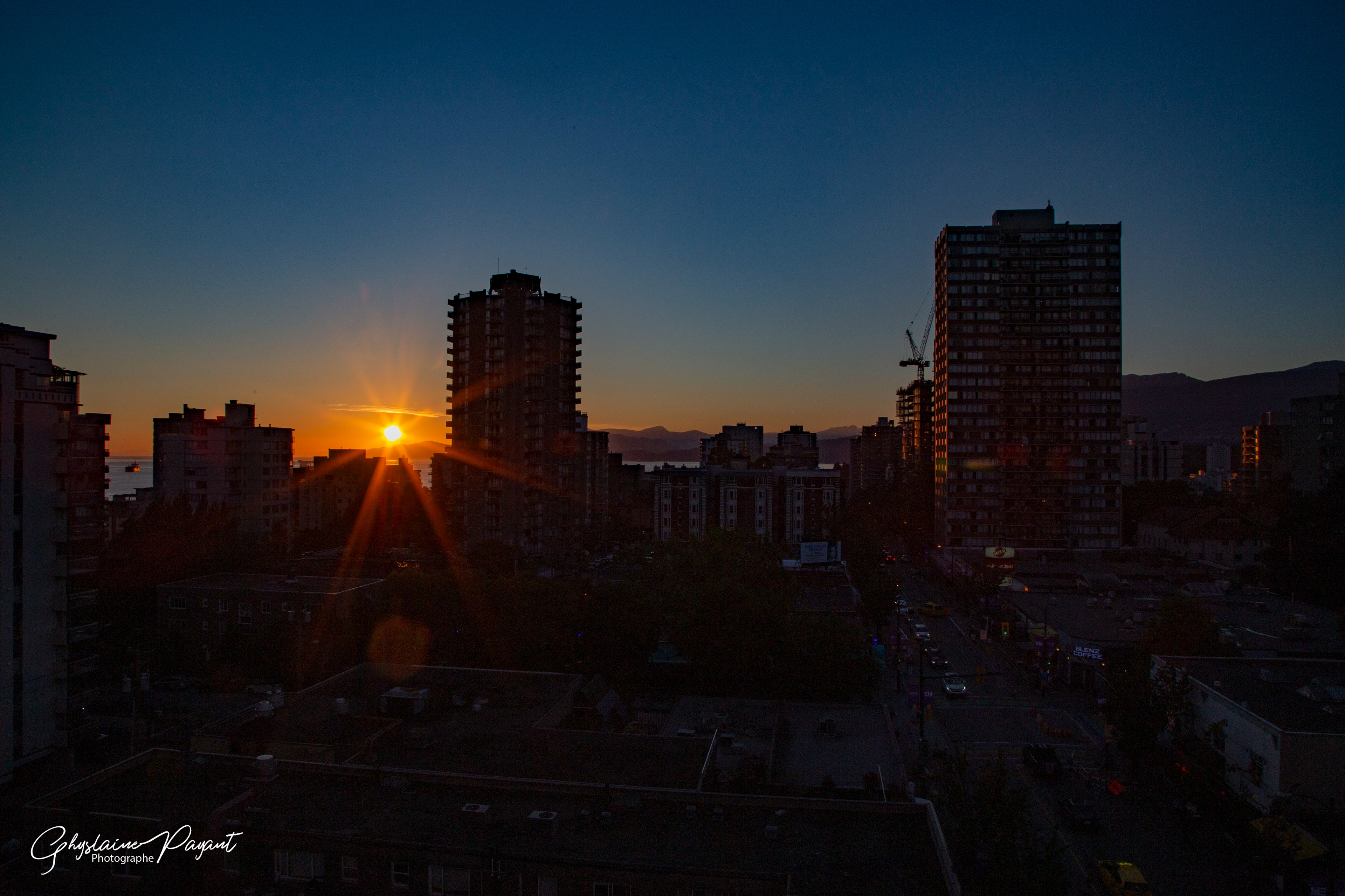 Coucher de soleil, vu de notre hôtel