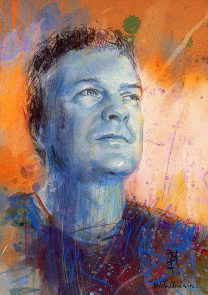 Krzysztof Grabowski, "Przekroj" 43/2010, acrylics, crayons and digital collage, A4, 2010