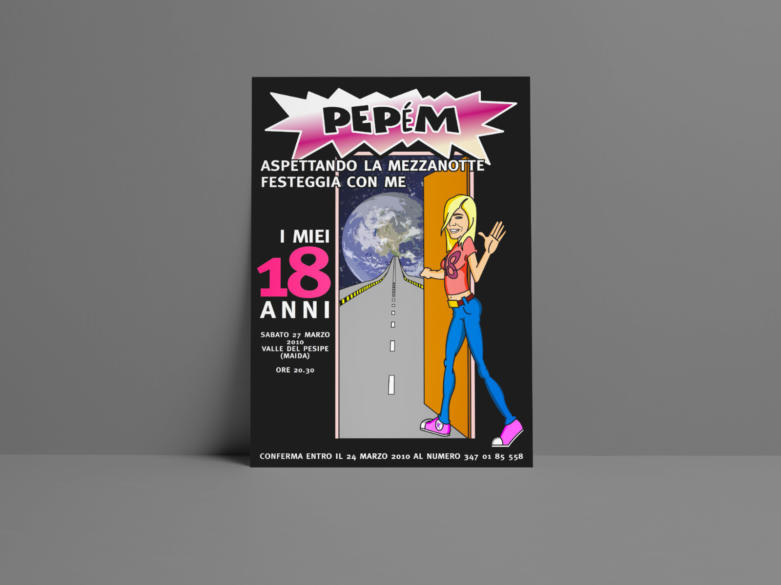 Einladungsflyer für den 18. Geburtstag