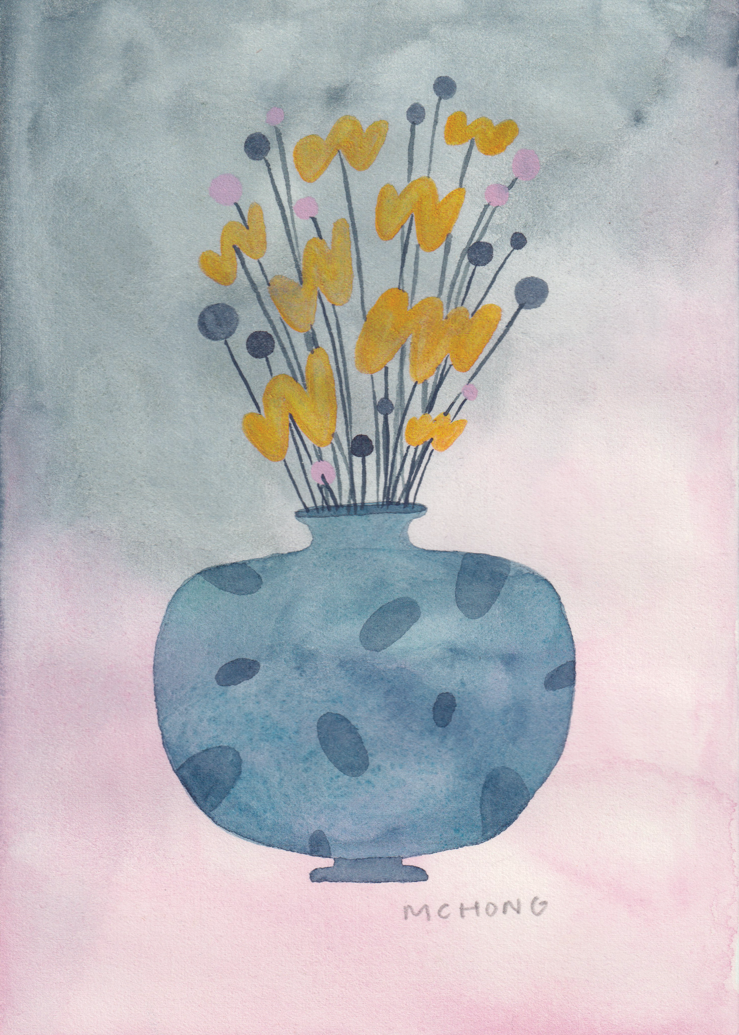 Indigo Flowers, 5x7