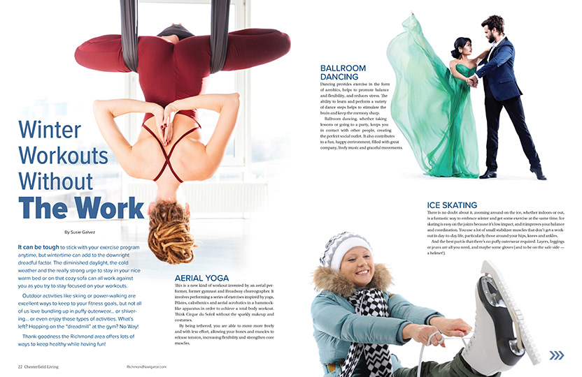 Winter Workouts layout — Chesterfield Living Magazine